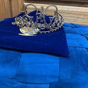 Arribas Crystal Magic Kingdom 50th Anniversary Gold Tiara with Castle Design